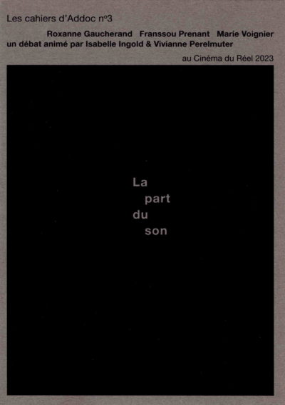 Cahier d'Addoc n°3 : "La part du son"